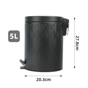 <strong>Black</strong> Metal <strong>Small</strong> Garbage <strong>Bin</strong> for Kitchen Trash Cans With Metal Cover Bathroom Bedroom Office Luxury Rubbish <strong>Bin</strong> With Foot Pedal - Product Image 6