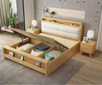 Muebles de Dormitorio 2026, Cama de Lujo con Estructura de Madera, Cama Matrimonial con Almacenamiento, Cama King Size