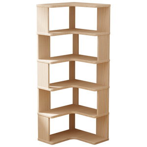 Mueble esquinero de madera maciza, estantería de esquina, armario de almacenamiento, estantería integrada de pared de 90 grados para apartamentos pequeños - Product Image 5