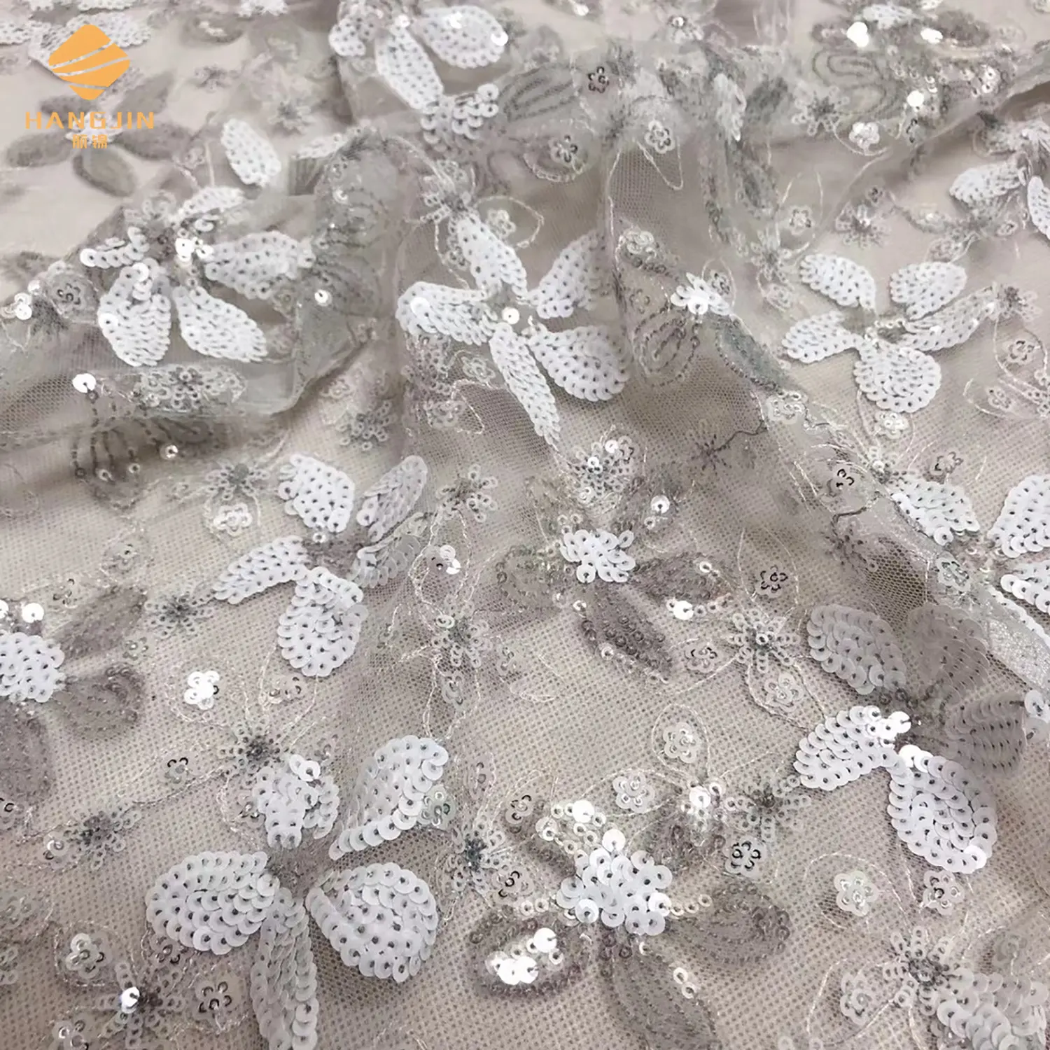Tessuto da sposa in pizzo Tulle per abito da sposa perline ricamate di lusso paillettes tulle