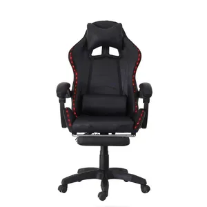 Luxury High Back Reclining Ergonomic Gaming Chair Leather RGB LED Racing Gaming Chair with Footrest