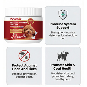 Stock Advance Friandises à Mâcher Souples Anti-Puces et <span class=keywords><strong>Tiques</strong></span> pour Chiens, Réduit les Démangeaisons et la Chute de Poils avec Huile de Coco et Supplément de Neem - Product Image 2