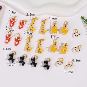 Симпатичные 3D эмалированные Подвески в виде животных для изготовления украшений «DIY» включает в себя панды собака Жираф мышь для ожерелья серьги циркон - Product Image 4