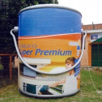 Modèle publicitaire géant gonflable en forme de seau de peinture avec logo personnalisé LED pour la promotion des magasins de matériaux de construction