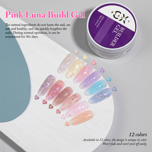 Gel Costruttore Rosa Luna Caixuan, Etichetta Privata, Gel Colorato per Estensione Unghie, Nail Art, 12 Colori - Product Image 5