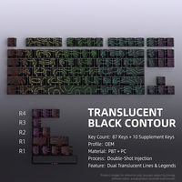 Capuchons de touches PBT noir et blanc, 97 touches, ensemble complet, profil OEM, imprimés latéralement, translucides, pour clavier mécanique avec rétroéclairage RVB, boîte en métal