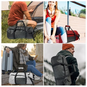 Sac de voyage multifonction léger en cuir, grand format, avec bandoulière, pour rangement de couettes, fermeture éclair, pliable, style tendance - Product Image 4