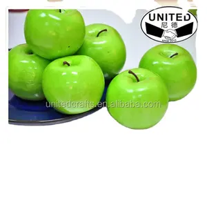 Manzana Artificial de plástico para decoración de frutas, manzana verde, Artificial