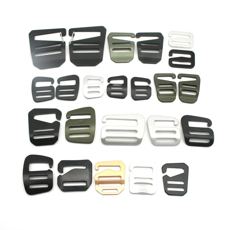 All Types Anodized Aluminum G-hooks DIY Use For Backbands/Roll Pouches/Gear Straps 5/8''3/4'' 1'' Webbing Gancho Buckle