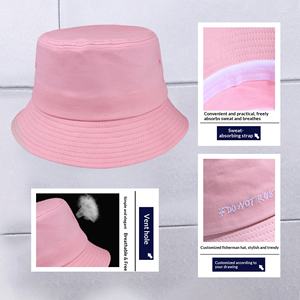 หมวกบักเก็ตผ้าฝ้ายสั่งทำพร้อมปักโลโก้ - หมวกสองด้านสีเหลืองสำหรับฤดูร้อนแบบยูนิเซ็กซ์ สไตล์เกาหลีและญี่ปุ่นอเนกประสงค์กันแดด - Product Image 3