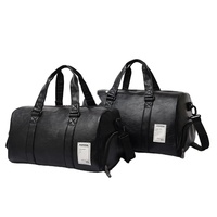 2024 nouveauté YCH personnalisé luxe européen en cuir noir sac polochon Yoga Gym Fitness chaussures PU sac de voyage pour hommes