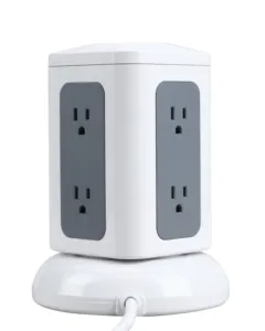 Protector contra sobretensiones, torre de tira de alimentación de 6 salidas de buena calidad, con Total de 4 puertos de carga USB tipo C y Tipo A, BCP-002, ETL