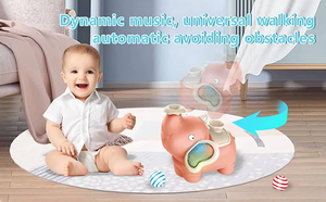 Elefante de juguete eléctrico con ruedas universales, luz y música, pulverizador humidificador, bola inflable suspendida y juguete andador para niños - Product Image 6