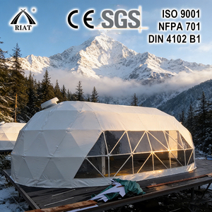 Carpa Domo Geodésica de 8m Directo de Fábrica con Estructura de Acero Galvanizado en Caliente y Ventanas Transparentes para <span class=keywords><strong>Turismo</strong></span> y Resorts - Product Image 1