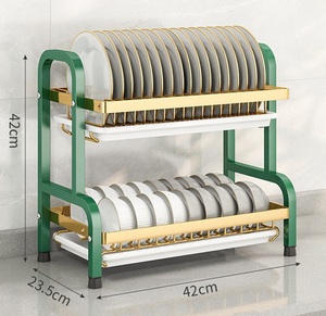 Support multifonctionnel pour égouttoir à vaisselle Support de <span class=keywords><strong>rangement</strong></span> de cuisine pour comptoir <span class=keywords><strong>Rangement</strong></span> multicouche pour assiettes épaisses et bols - Product Image 6