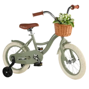 Vélos de sport pour enfants, couleurs vertes, 12 pouces, avec roues d'entraînement, joli vélo rose blanc/standard CE pour filles