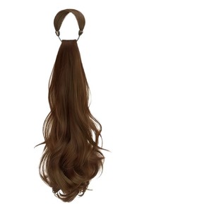 Peluca trenzada sin costuras para mujer, cola de caballo baja, en capas, ligeramente ondulada, aspecto más voluminoso, extensión de cabello con efecto natural - Product Image 1