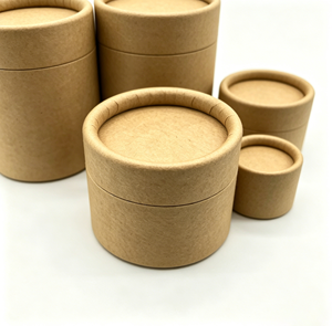 Empaquetado de tubo de papel Kraft cilíndrico respetuoso con el medio ambiente hecho a mano para materiales reciclados biodegradables de té y café - Product Image 2