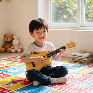 Puzle educativo <span class=keywords><strong>para</strong></span> niños, instrumento Musical de simulación, 4 cuerdas, guitarra clásica de madera, juegos - Product Image 2