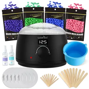 Waxkiss Hair Removal Electronic Wax Warmer Depilatory Wax Heater Machine HeaterとBeans Applicator Sticks Waxing Kit