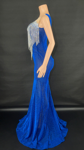 Verjaardagsoutfit Nieuwe Aanwinst Schitterende Gala Jurken 2024 Elegante Donkerblauwe Bruidsmeisjesjurken Volants Haar Parelmoer Natuurlijk - Product Image 2