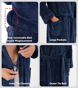 <span class=keywords><strong>Accappatoio</strong></span> caldo da bagno in peluche pile da donna <span class=keywords><strong>morbido</strong></span> e soffice, caldo, in pile Sherpa Shaggy <span class=keywords><strong>accappatoio</strong></span> <span class=keywords><strong>con</strong></span> Logo personalizzato - Product Image 3