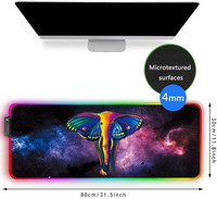 Tapis de souris de jeu LED RVB personnalisé Tigerwings, éclairage 11 couleurs, tapis de clavier sans fil, épaisseur 3 mm, en stock