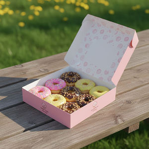 Factory Custom Design <strong>EcoFriendly</strong> Food Grade Printing Foldable Cake Food Cookie Bread Pastry Donut Macaron Paper Packaging Boxes - Product Image 6