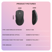 Souris de jeu sans fil pour PC PAW3395, ergonomique, légère, avec capteur 4K, 5 boutons programmables, rechargeable, trois modes, pour joueurs
