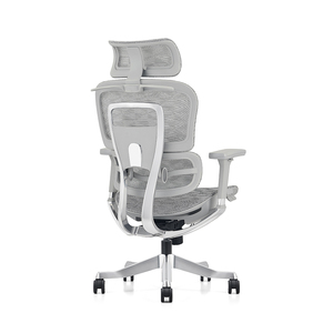 Silla Ergonómica de Oficina Ajustable con Asiento de Malla Plástica de Diseño Moderno, Base de Aleación de <span class=keywords><strong>Aluminio</strong></span> y Reposapiés, Garantía de 5 Años - Product Image 3
