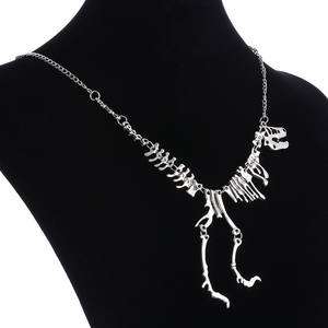 Sexy Lange Halskette Gotischer Tyrannosaurus Rex Skelett Dinosaurier Anhänger Charm-Halskette Drachenknochen Legierung Collares Schmuck - Product Image 3