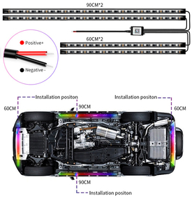 ไฟใต้ท้องรถยนต์แบบไดนามิกหลายสี กันน้ำ RGB ซิงค์กับเสียงเพลง ชุดไฟ LED สำหรับ SUV ไฟตกแต่งภายในรถยนต์ - Product Image 5