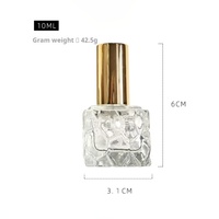 Atomiseur portable miniature en verre cristal transparent de haute qualité, 10 ml, flacons de parfum pour les voyages