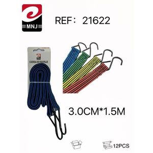 Cinghia elastica per bagagli Mnj con ganci 3,0 cm x 1,5 m per il fissaggio dei bagagli da viaggio - Product Image 3