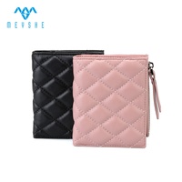 Dompet Kulit Domba Mewah Berkualitas Tinggi Buatan Pabrik Khusus untuk Wanita, Tas Modis dengan Kantong Koin Ber-resleting dan Fitur RFID Blocking