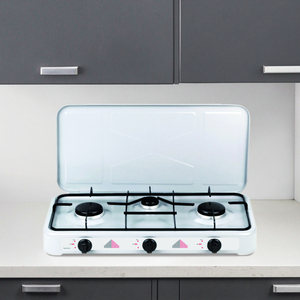 Euro Loại Đung Gas Hob 3 <span class=keywords><strong>Burner</strong></span> Xách Tay Thép Không Gỉ Với Nắp Cho RV Sử Dụng Và Cắm Trại Sử Dụng Bếp Gas - Product Image 5