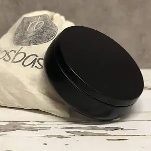 두꺼운 매트 블랙 대형 원활한 금속 라운드 캔 16 온스 촛불 주석 상자