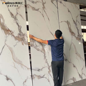 Melinco panel dinding serat bambu, dekorasi Interior unggulan marmer, lebar 1200mm, lebar 9mm, panel dinding serat bambu tebal, lapisan Veneer padat, Melinco - Product Image 3
