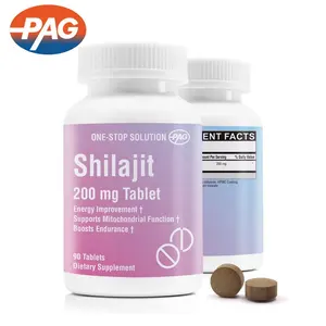 Fonte Premium em massa para aumentar a resistência e a vitalidade geral suplemento de ervas Shilajit Extrato Shilajit 200 mg comprimidos