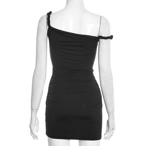 Viviblook J25DS490 New Women's Evening <b>Dresses</b> Off Shoulder Irregular Twisted Slim Mini Party <b>Dress</b> - Product Image 4