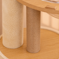 Árbol para Gatos Cápsula Espacial, Torre para Gatos de 85cm con Niveles Múltiples, Condominio de Peluche, Cuenco de Acrílico, Poste Rascador de Sisal, Mueble para Gatos de Roble