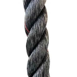 Black Color Twisted 3 Strand Polyester Mixed PP Ropes Sink Rope 6mm