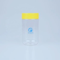 Bouteille de vitamines cylindrique translucide mate dégradée en PET de 580 cc, emballage personnalisé en plastique pour compléments alimentaires, gommes et capsules