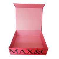 Coffret cadeau cosmétique pliable rouge de couleur personnalisée emballage carton dur boîte magnétique pour cadeau