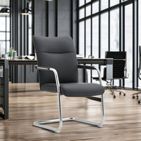 Fauteuil de direction ergonomique en cuir pivotant avec cadre en aluminium, siège en mousse haute densité, chaise de bureau pour ordinateur