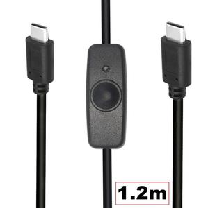 1.2m USB 2.0 <span class=keywords><strong>C</strong></span> mâle vers USB <span class=keywords><strong>C</strong></span> mâle charge d'alimentation interrupteur marche/arrêt <span class=keywords><strong>c</strong></span>âble de charge d'alimentation - Product Image 2