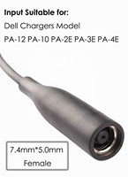 Câble d'Alimentation DC Adaptateur Chargeur pour Ordinateur Portable, Connecteur Femelle 7,4*5,0mm vers Mâle à Broche Centrale 4,5*3,0mm pour Ordinateur Portable Dell