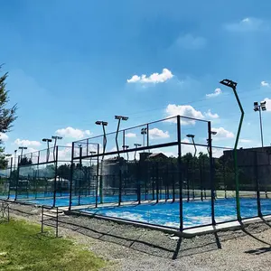 헤비 듀티 피팅을 갖춘 스쿼시 테니스 padel court stadium을위한 12mm 안전 깨지지 않는 명확한 전체 강화 강화 유리 패널