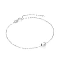 Bijoux fantaisie Bracelet à breloques coeur en argent sterling 925 plaqué or 18 carats pour femme