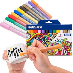 STA Akrilik Permanen Paint Marker Pen Untuk Keramik Rock Kaca Porselen Mug Kayu Kain Kanvas Lukisan - Product Image 1